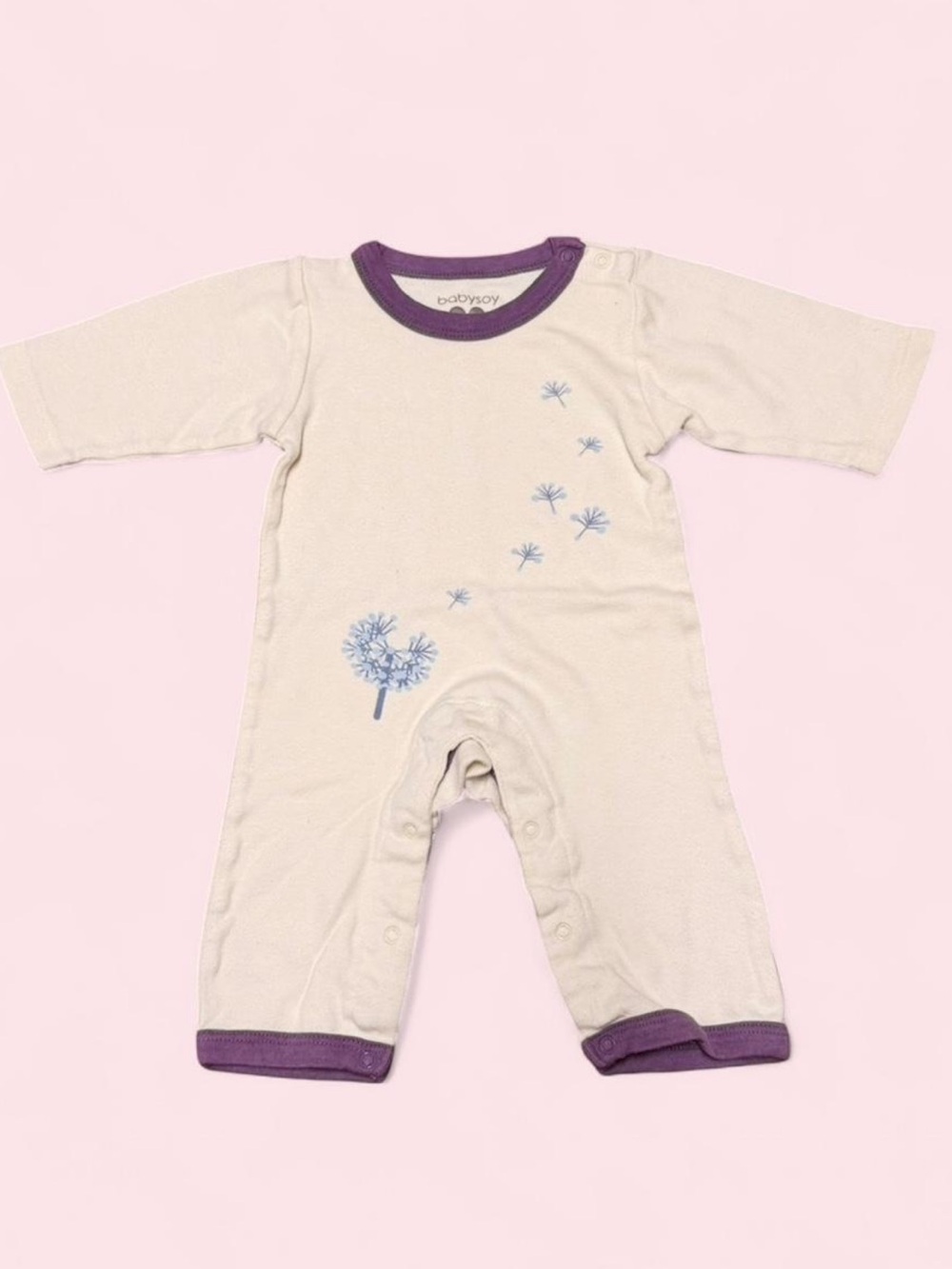 Babysoy Dandelion Romper 0-3M Organic Cotton Soy Fabric Bodysuit Cottagecore